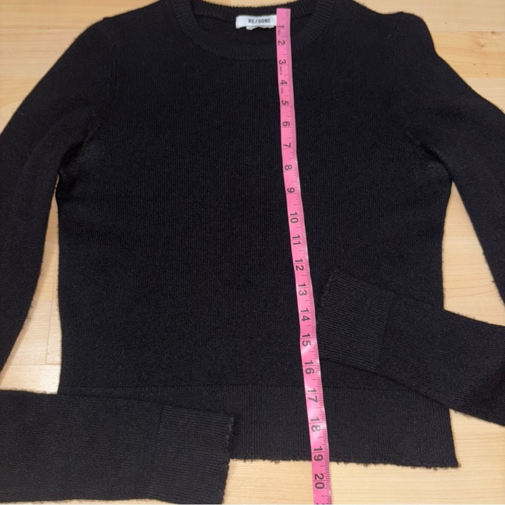 RE/DONE 100% Cashmere Crewneck Long Sleeve Top Black Small Natural Fiber Staple - Picture 8 of 14